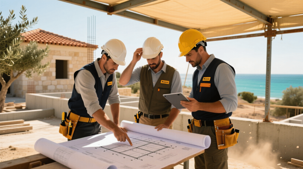 Lefkoşa’da çalışan profesyonel inşaat ekibi – inşaat firması Lefkoşa uzman ekibi.