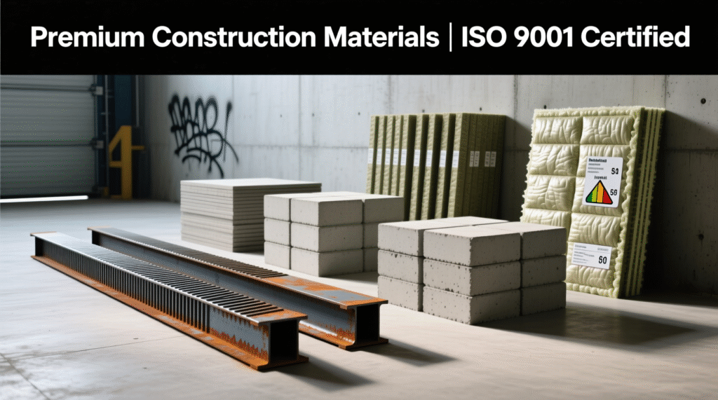 Kaliteli yapı malzemeleri ve dayanıklılık örnekleri – inşaat firması Lefkoşa malzeme seçimi.